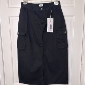 Black Cargo Skirt